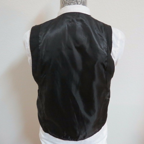 Sz S Black Solid Sovereign Code Mens Polyester #234T Suit Vest - Picture 4 of 8